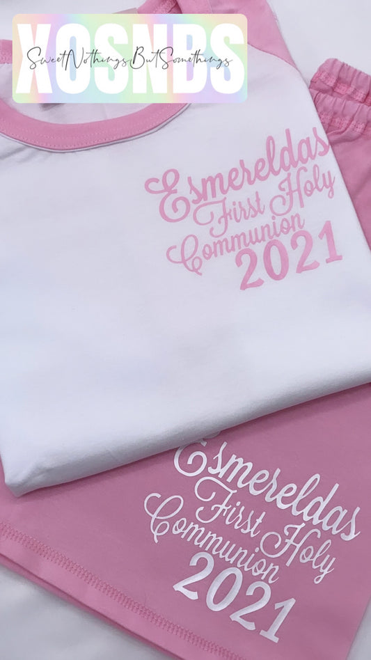 Personalised Kids Cotton Short Sets | All Colours