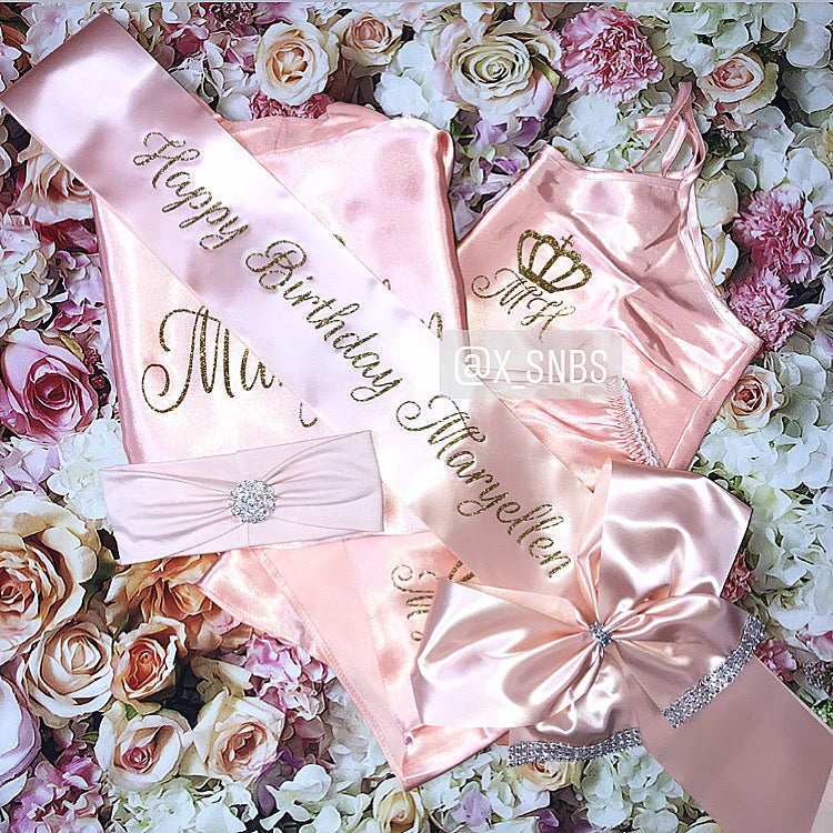 Personalised Satin Bow Sash xo