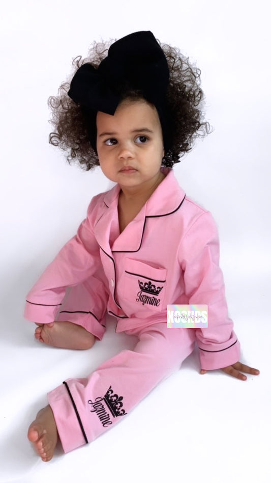 Full Length Cotton Pjs | Kids - Pink