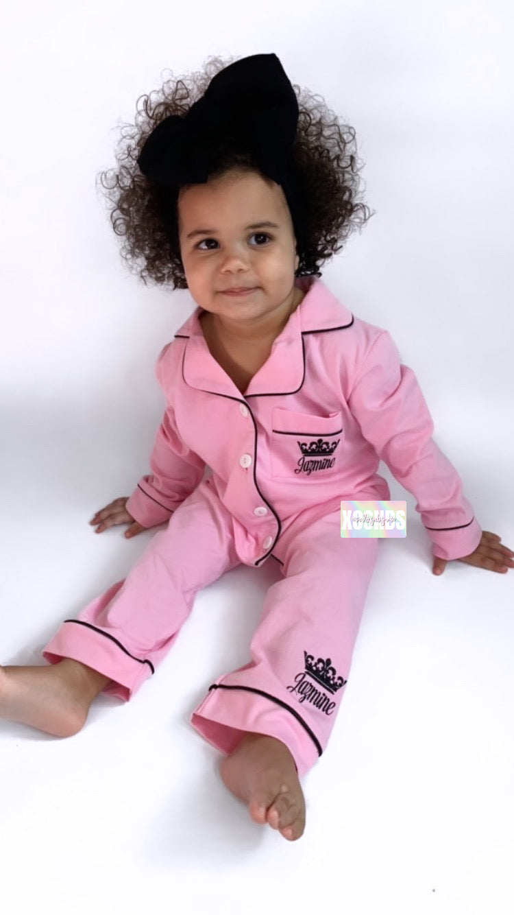 Full Length Cotton Pjs | Kids - Pink