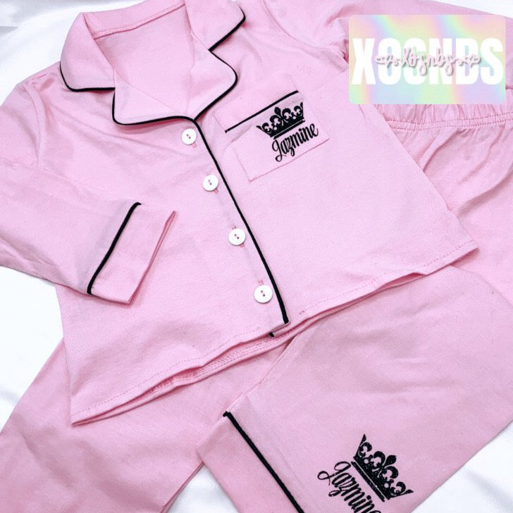 Full Length Cotton Pjs | Kids - Pink