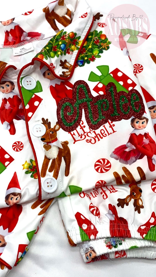 Elf Pjs | Ruffle Trim Sets Also Available