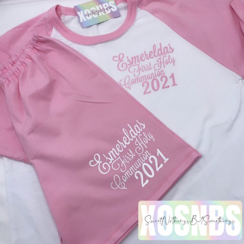 Personalised Kids Cotton Short Sets | All Colours