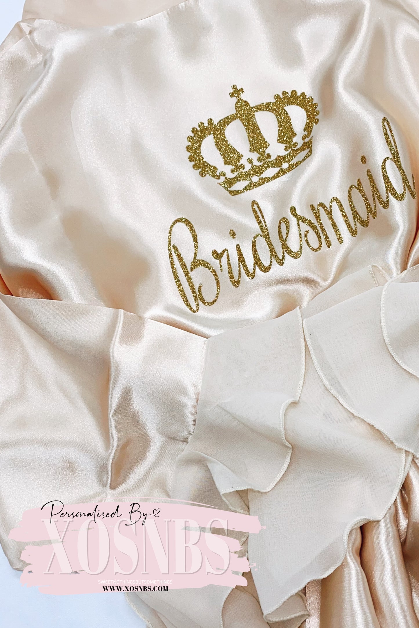 Personalised Ruffle Robe | Champagne Discontinued Last Chance To Buy