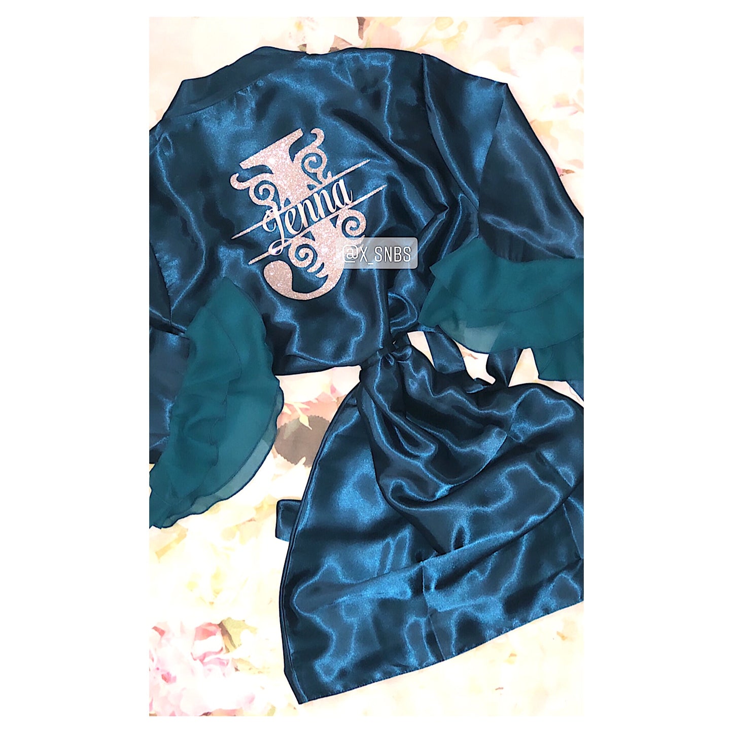 Personalised Ruffle Robe | Teal Discontinued Last Chance To Buy