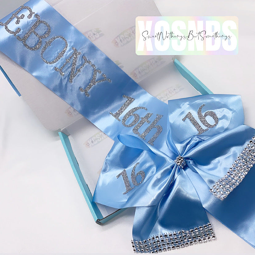 Personalised Satin Bow Sash xo