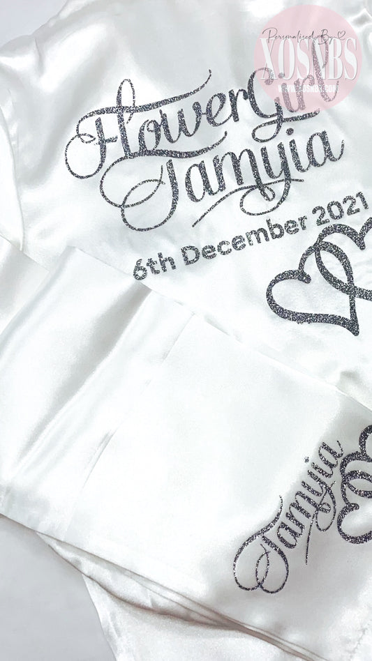 Personalised Full Length Satin Pjs | All Colours | Kids