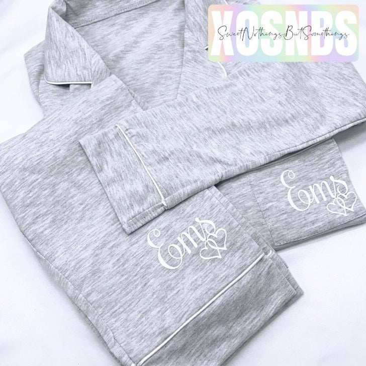 Full Length Cotton Pjs | Kids - Grey