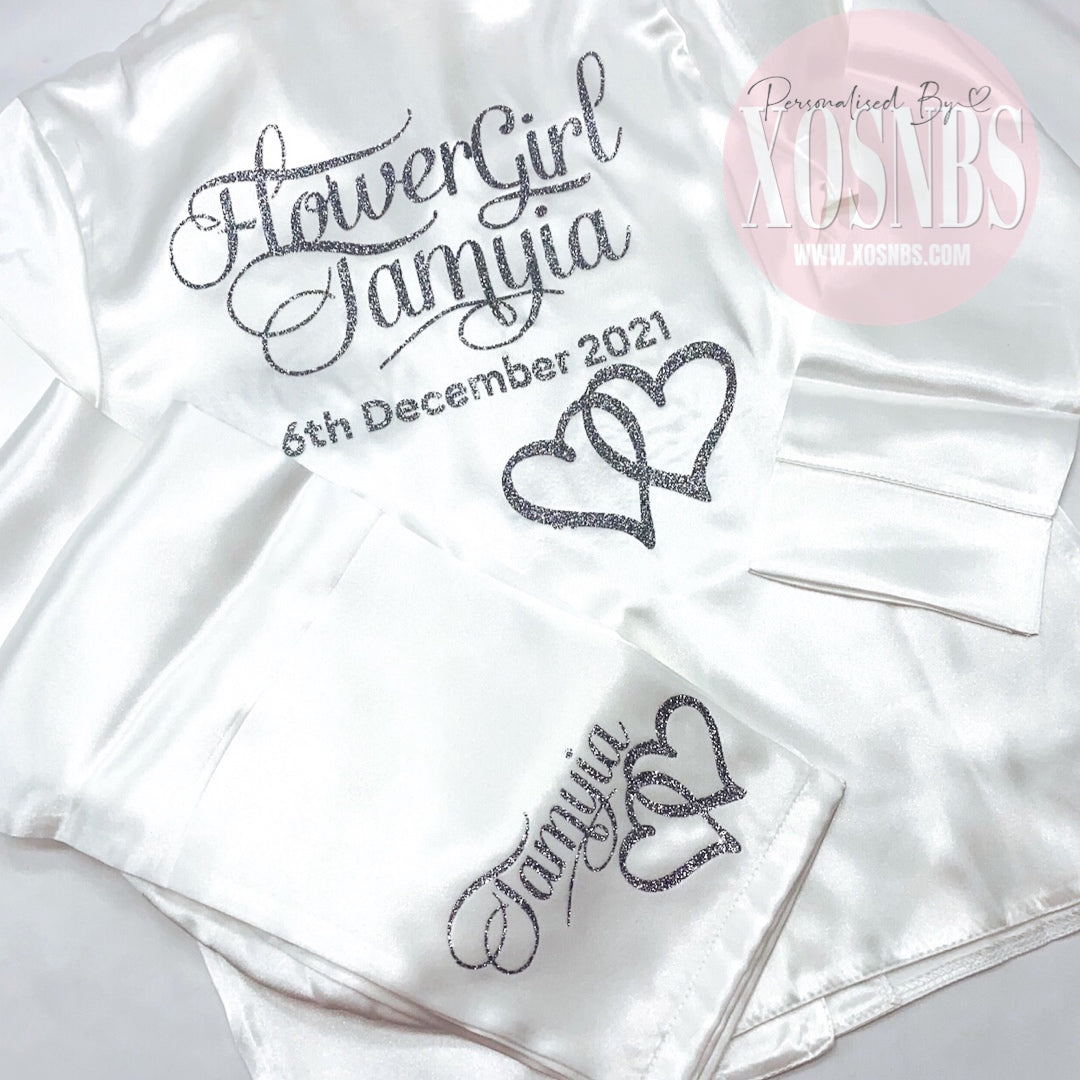 Personalised Full Length Satin Pjs | All Colours | Kids