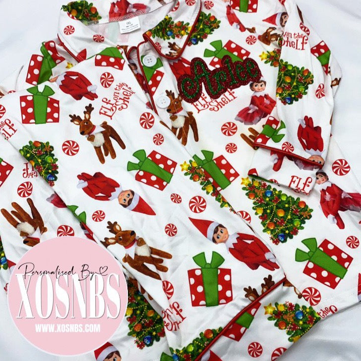 Elf Pjs | Ruffle Trim Sets Also Available