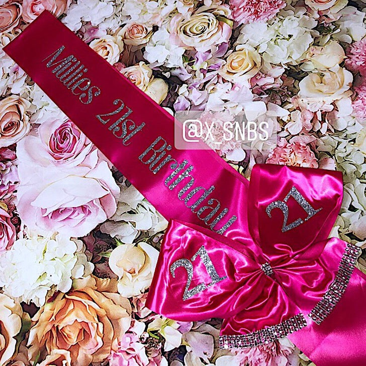 Personalised Satin Bow Sash xo