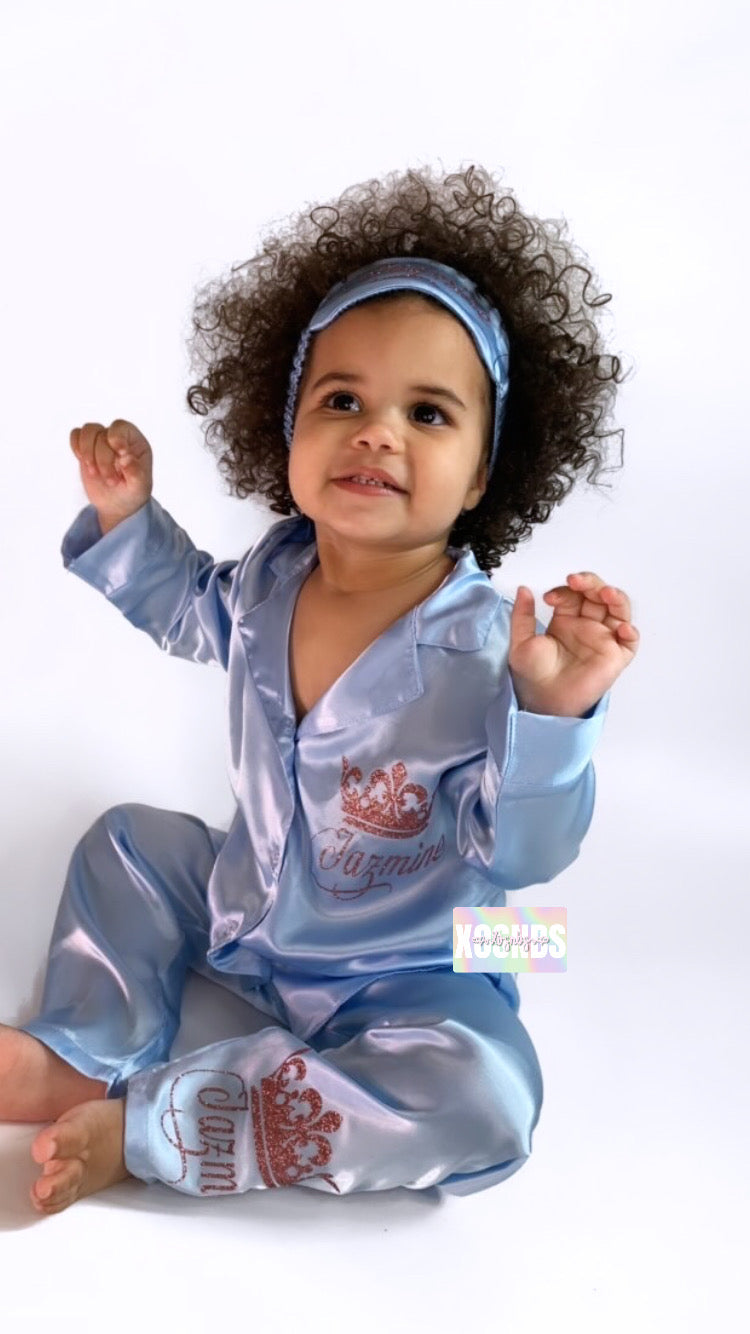 Kids Full Length Satin Pjs | More Colours Available