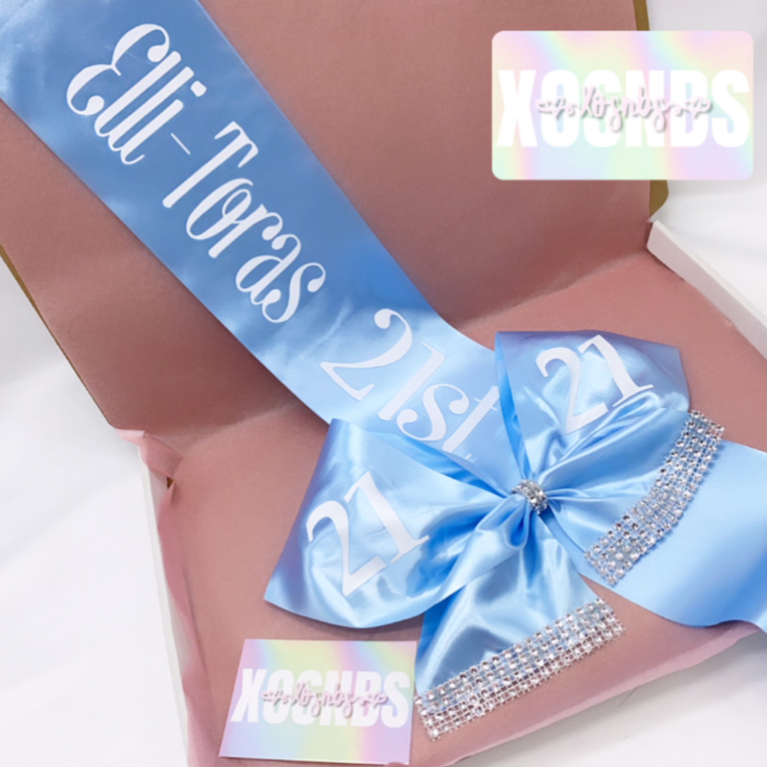 Personalised Satin Bow Sash xo