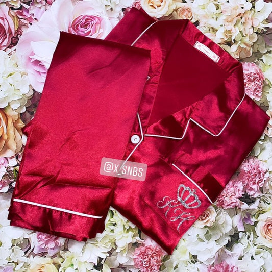 Personalised Full Length Satin Pyjamas | More Colours Available