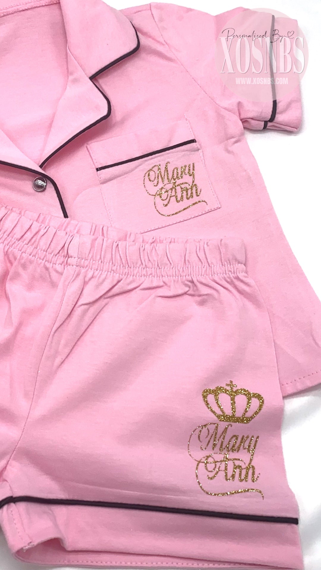 Kids Cotton Short Shirt Set | BabyPink