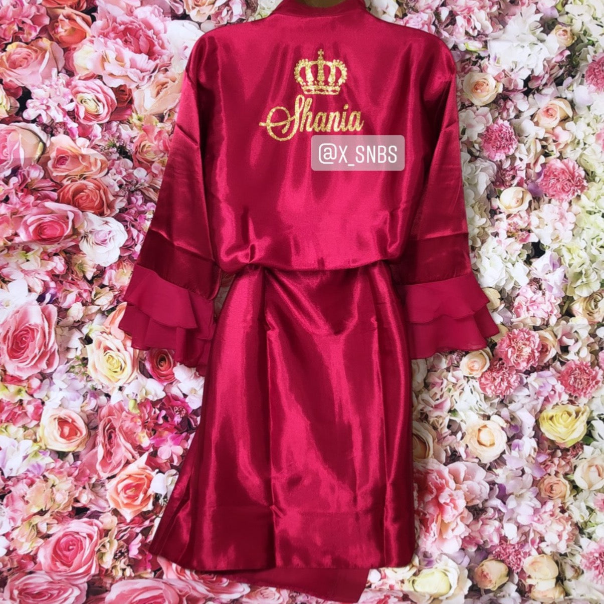 Personalised Ruffle Robe | Wine Discontinued Last Chance To Buy