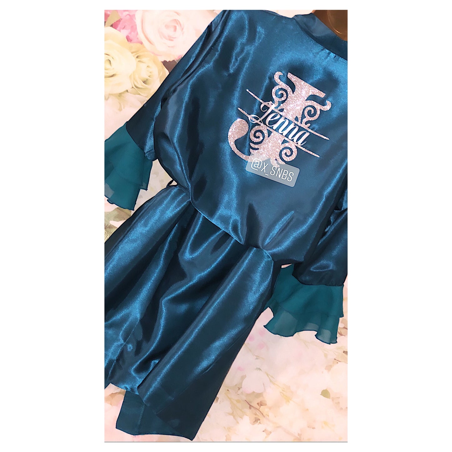 Personalised Ruffle Robe | Teal Discontinued Last Chance To Buy