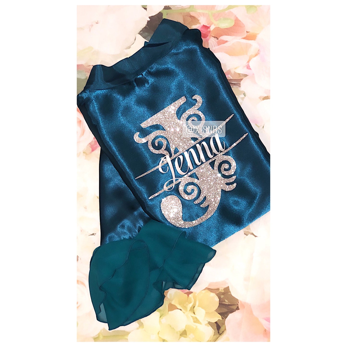 Personalised Ruffle Robe | Teal Discontinued Last Chance To Buy