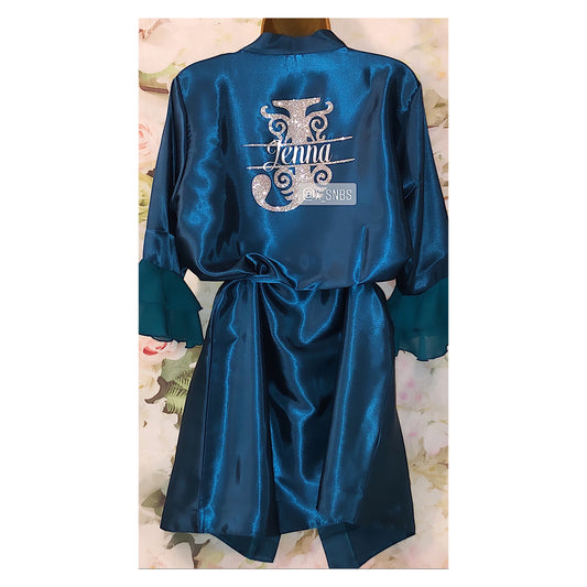 Personalised Ruffle Robe | Teal Discontinued Last Chance To Buy