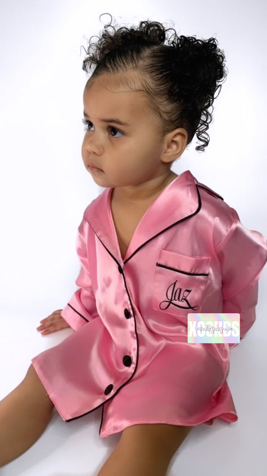 Kids | Personalised Satin Night Shirt | More Colours Available