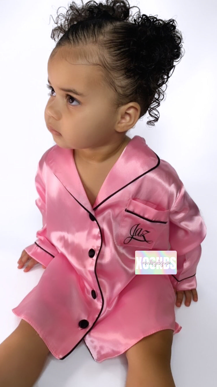 Kids | Personalised Satin Night Shirt | More Colours Available