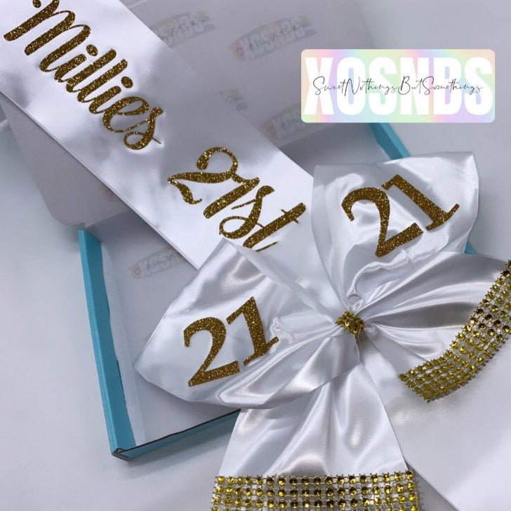 Personalised Satin Bow Sash xo