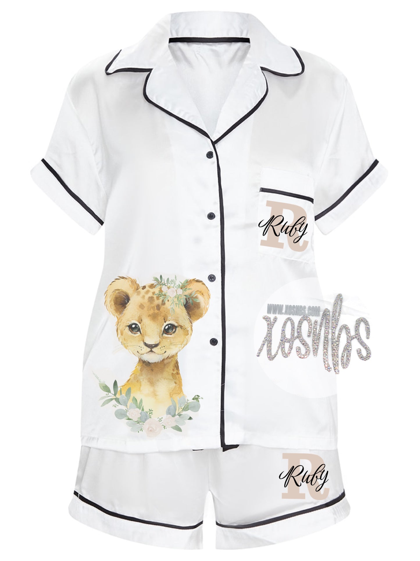 Personalised Lion Pjs - Girls