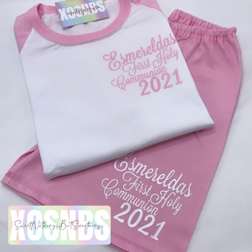 Personalised Kids Cotton Short Sets | All Colours