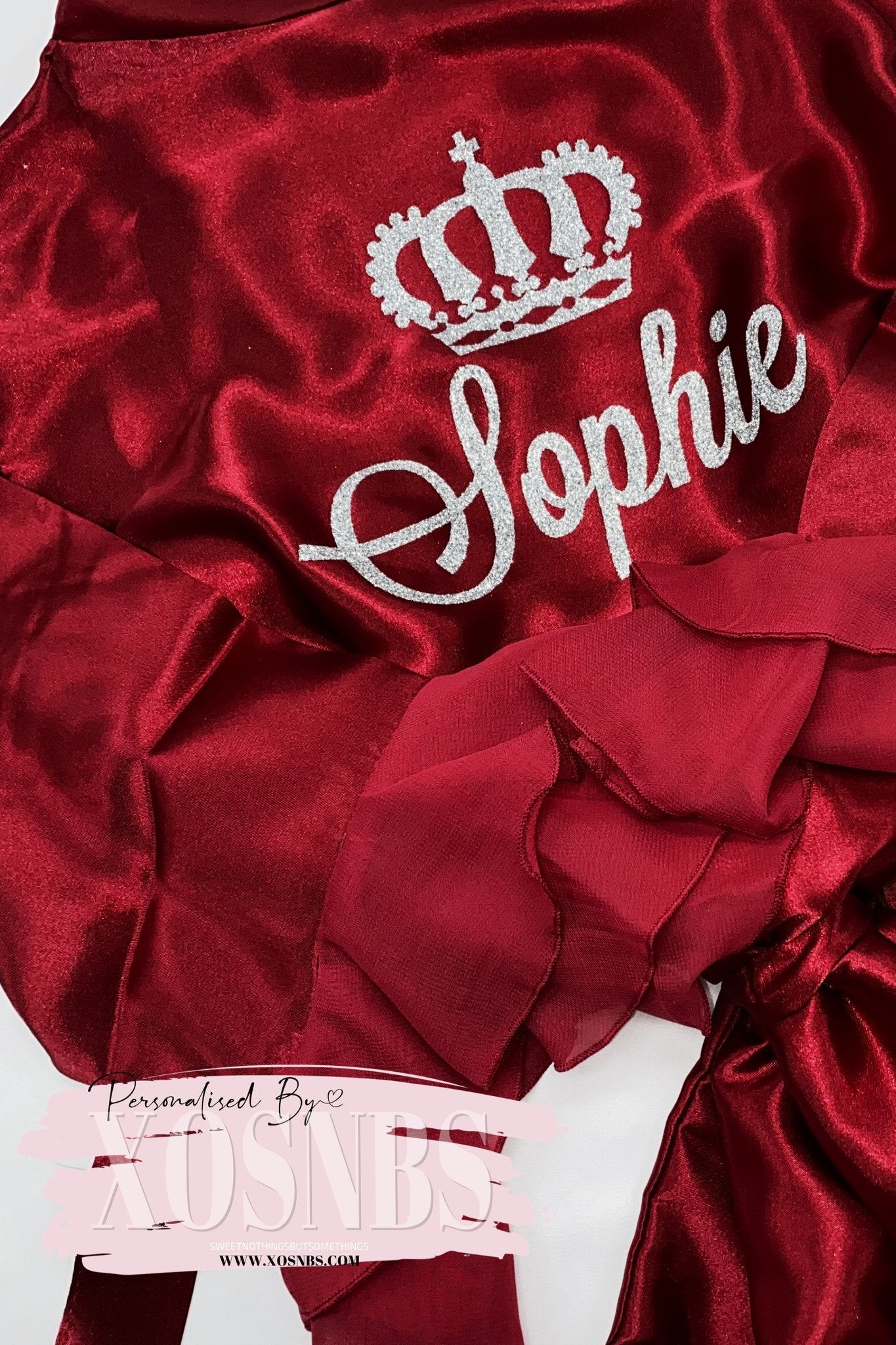 Personalised Ruffle Robe | Wine Discontinued Last Chance To Buy