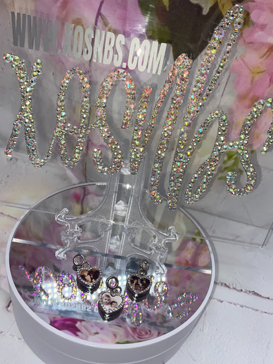 Personalised Pandora Photo Rhinestone Heart Charm