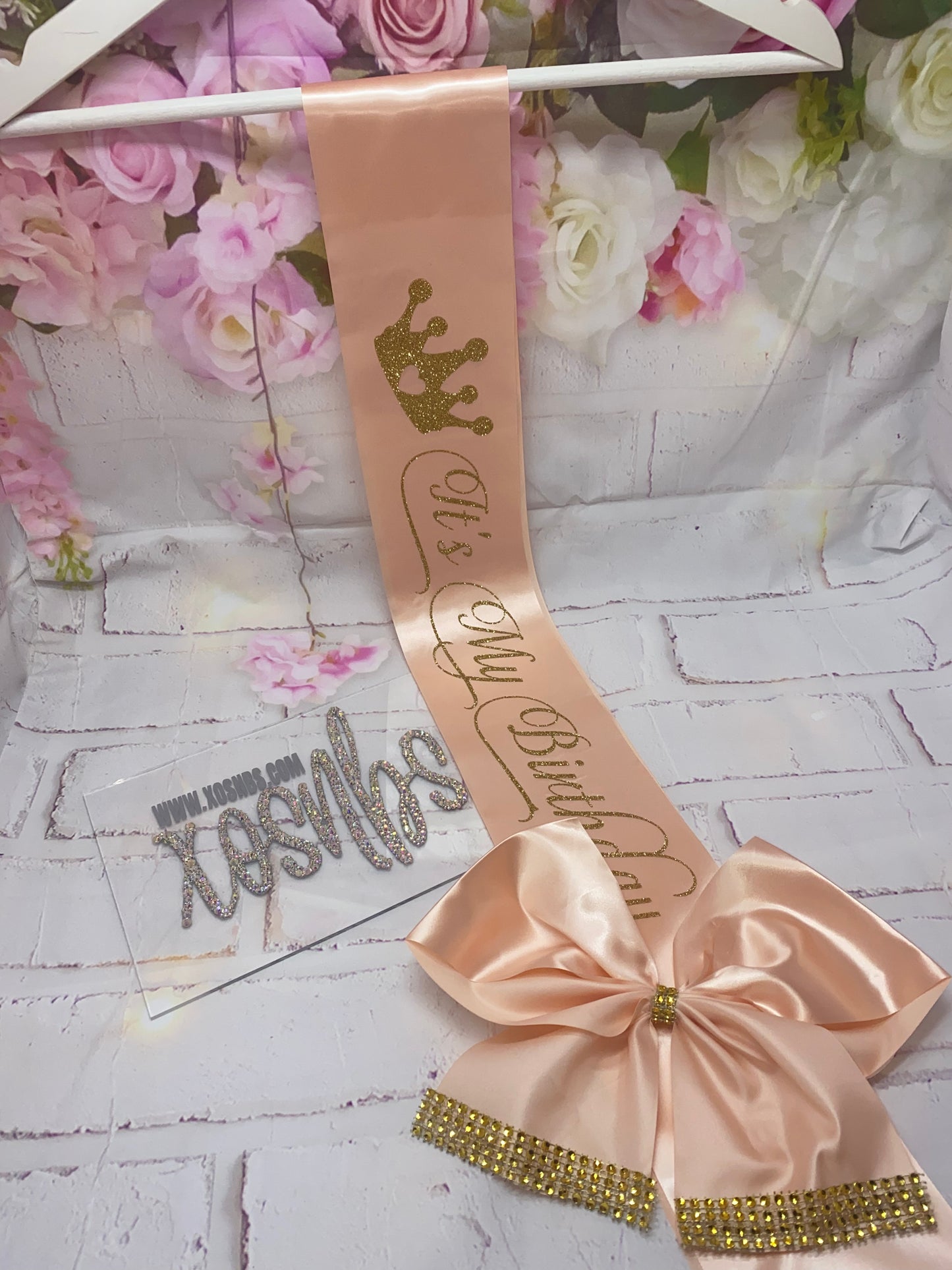 Personalised Satin Bow Sash xo