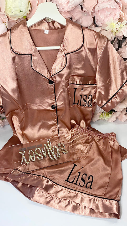 New | Satin Short Shirt Pyjamas