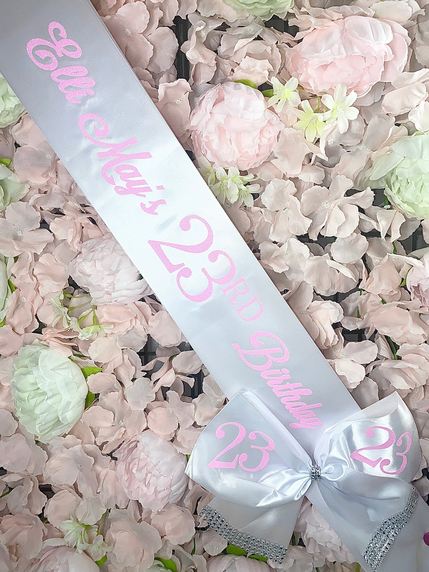 Personalised Satin Bow Sash xo