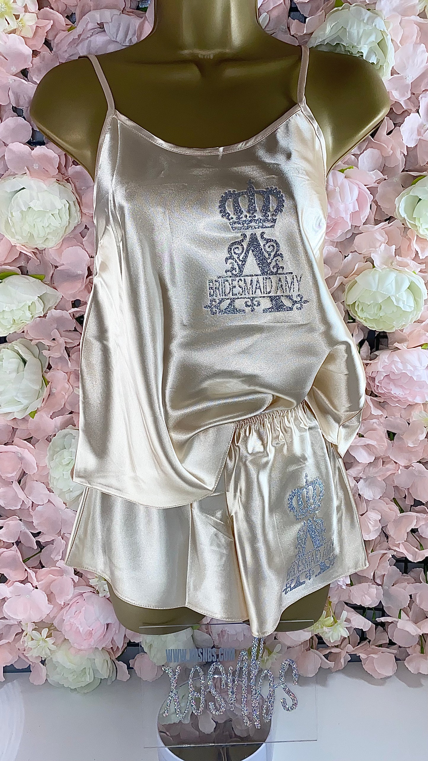 Personalised Cami Set | Champagne