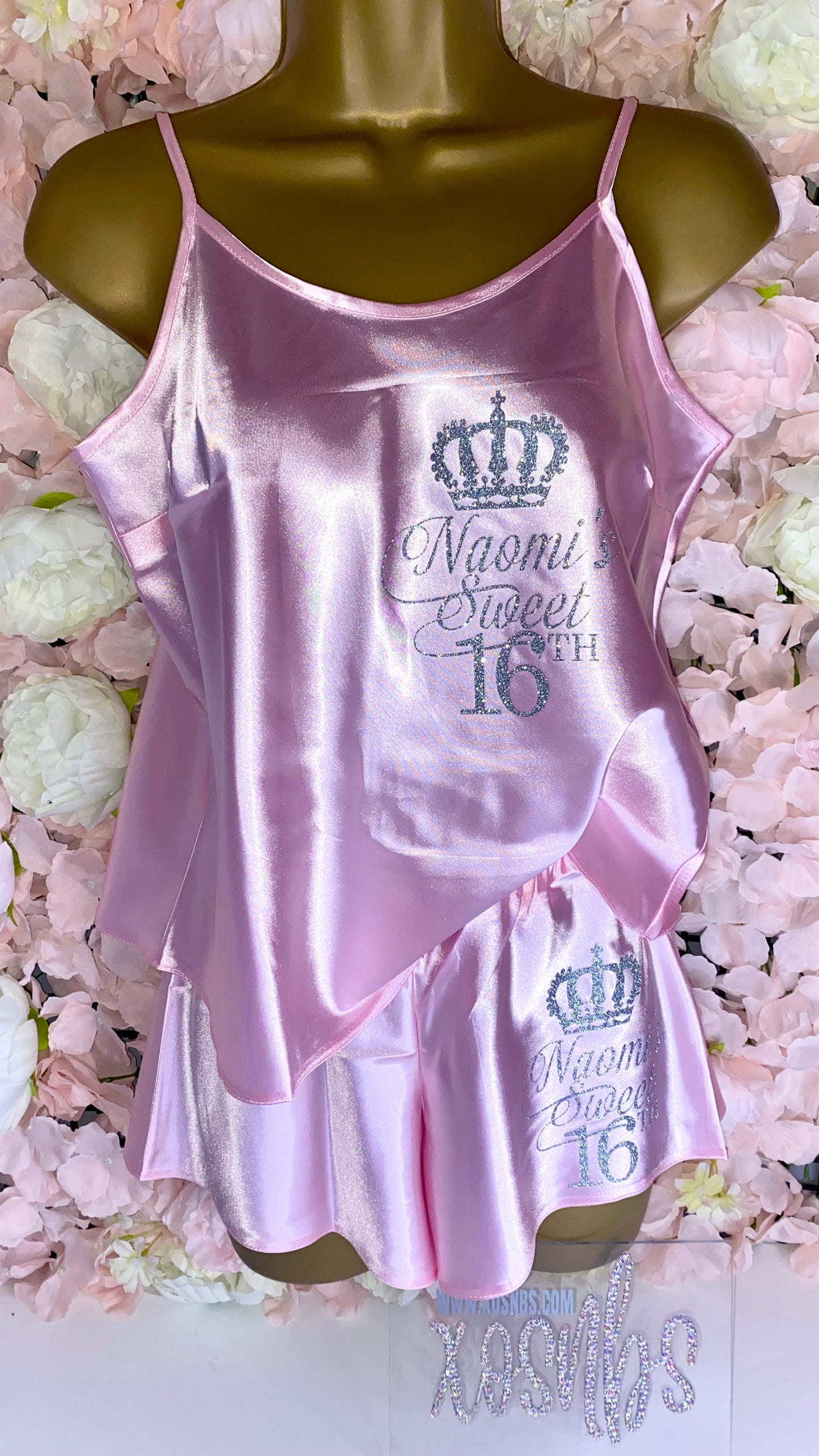 Personalised Cami Set | Baby Pink