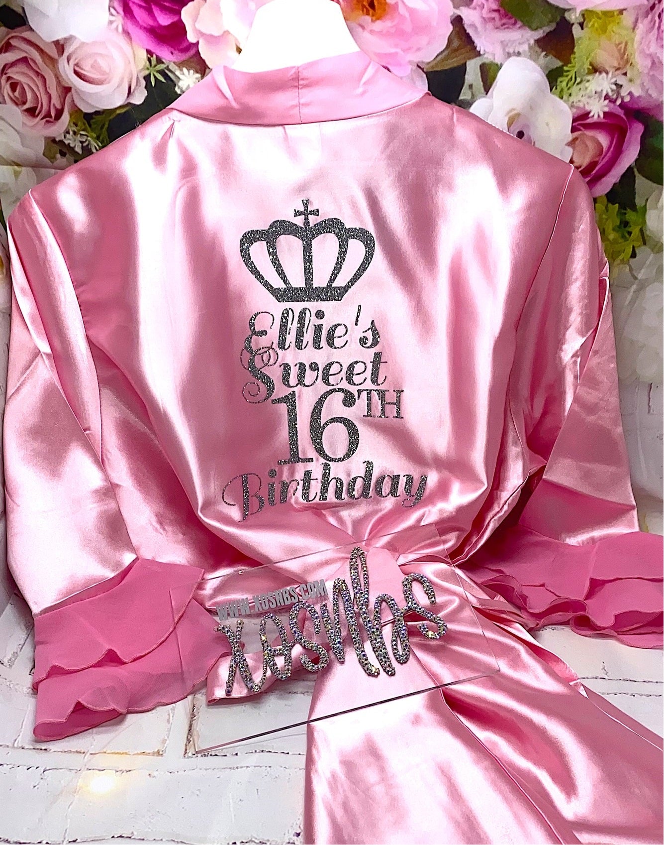 Personalised Ruffle Robe | BabyPink Discontinued Last Chance To Buy