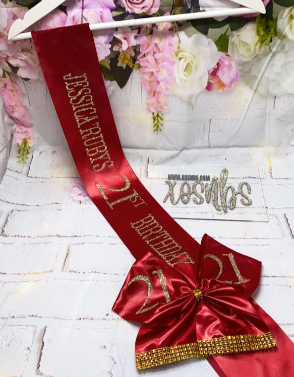 Personalised Satin Bow Sash