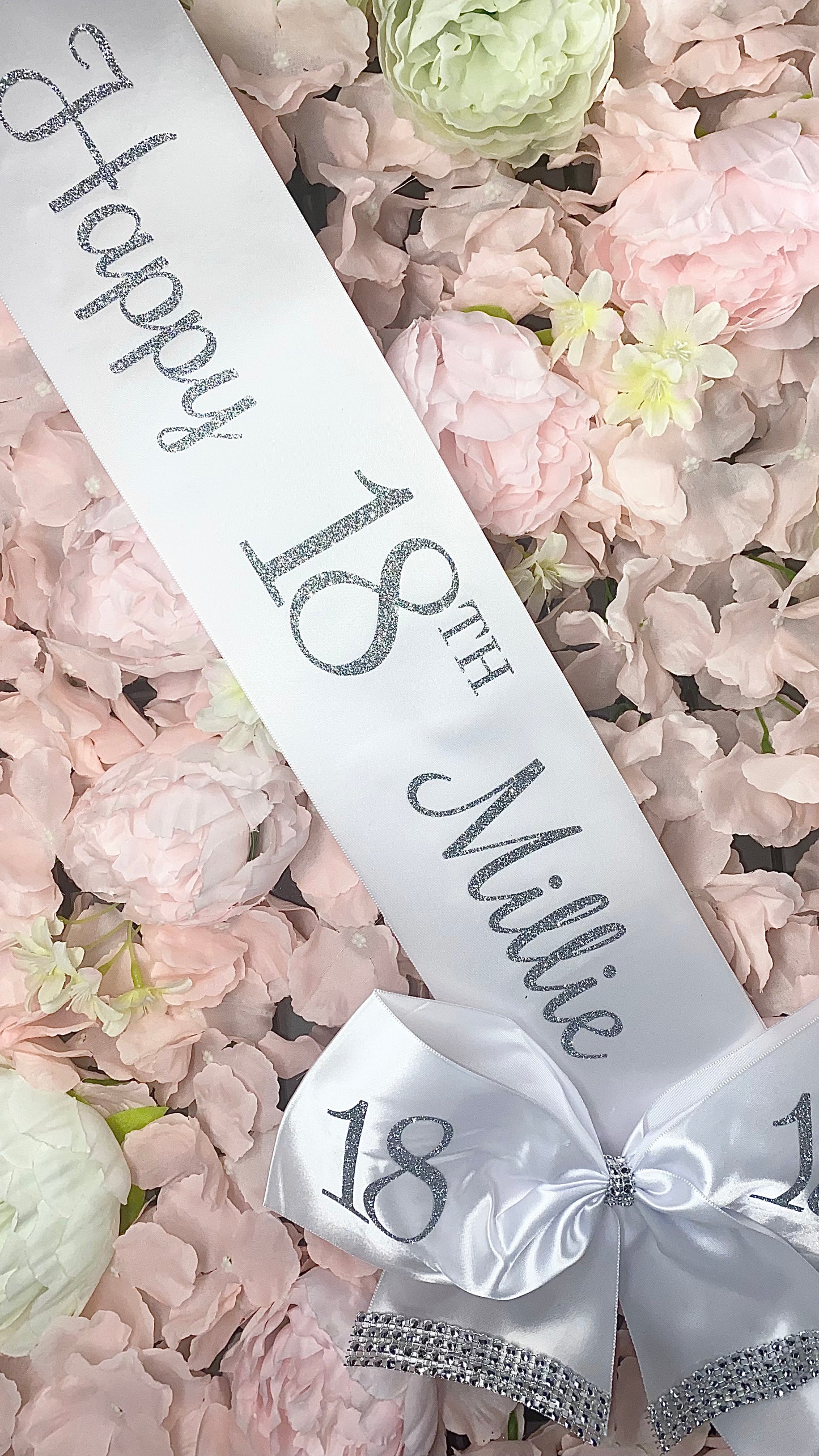 Personalised Satin Bow Sash xo