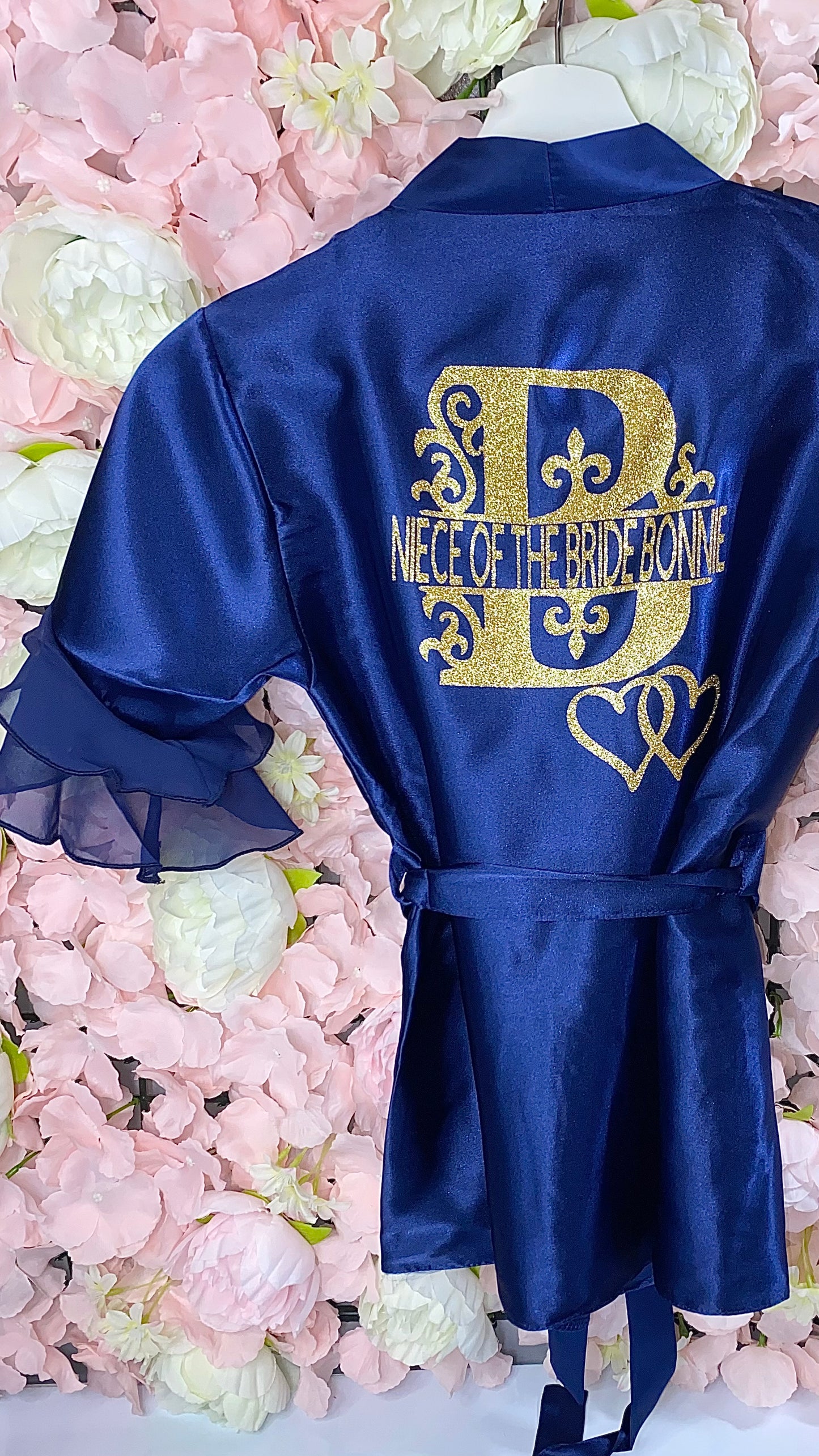 Kids | Personalised Ruffle Robe | Navy