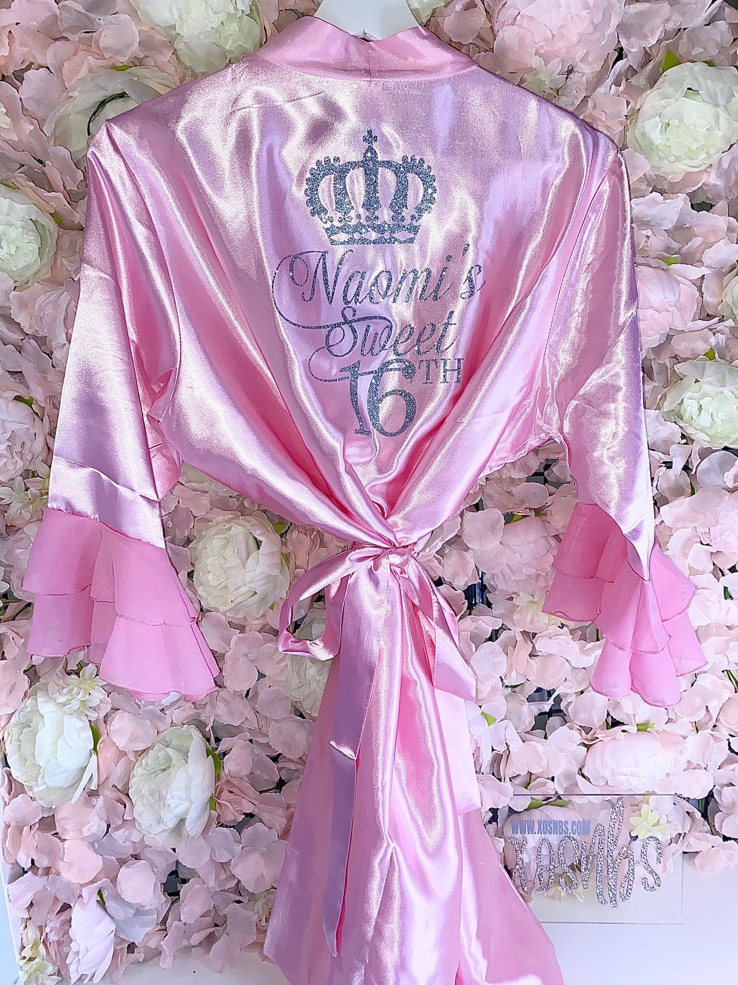 Personalised Ruffle Robe | BabyPink Discontinued Last Chance To Buy