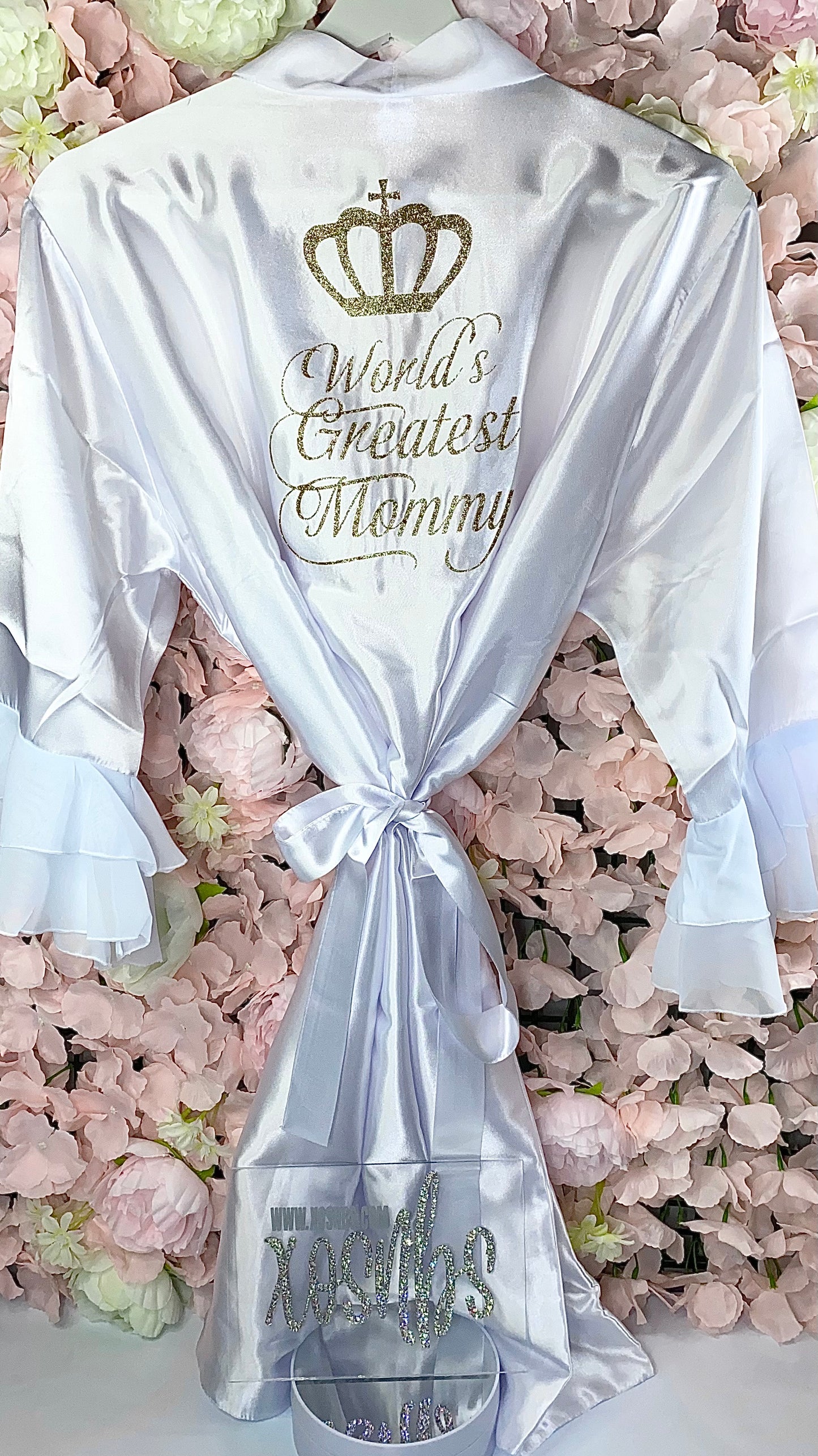 Personalised Ruffle Robe | White Discontinued Last Chance To Buy